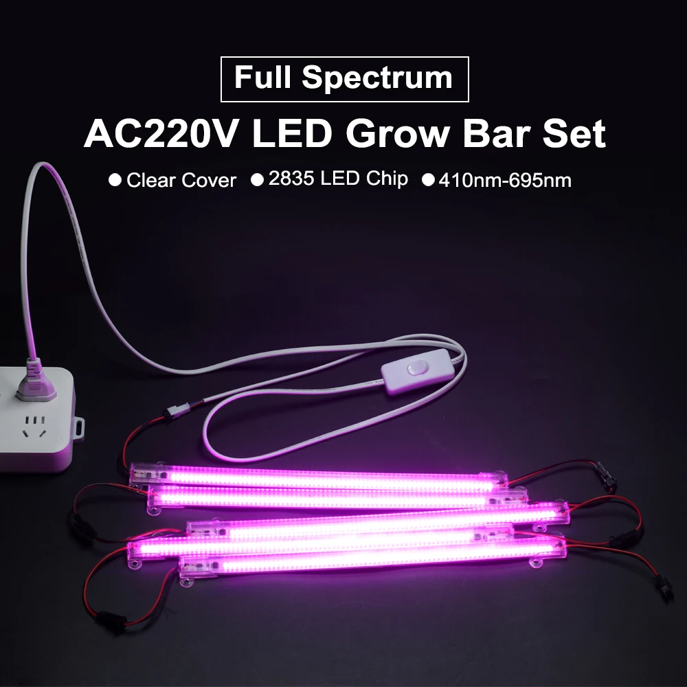 LED Grow Light Grow Light 220V Full Spectrum LED Bar Lamp For Plants High Luminous Efficiency 8W 50/30cm For Grow Tent Greenhouses Flowers
