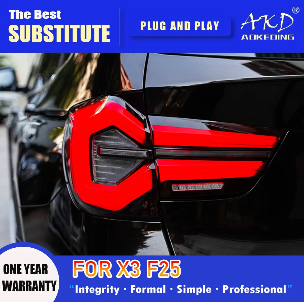 AKD Tail Lamp for BMW X3 F25 LED Tail Light 2010-2017 F25 Rear Fog Brake Turn Signal Automotive Accessories