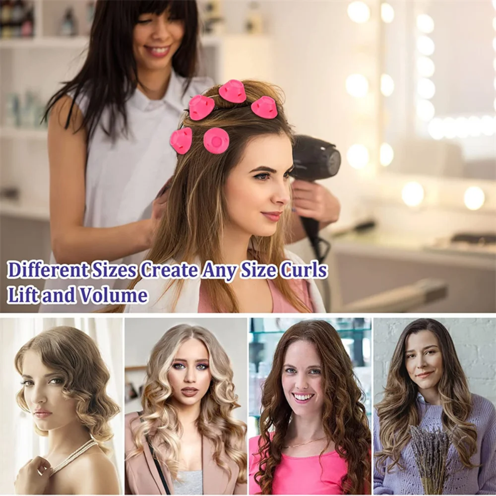 Heatless Hair Curlers No Heat Hair Rollers Soft Silicone Curls Sleeping Lazy Curling Rods Wave Formers Styling Tools 10pcs hair styling tool hair curling tools