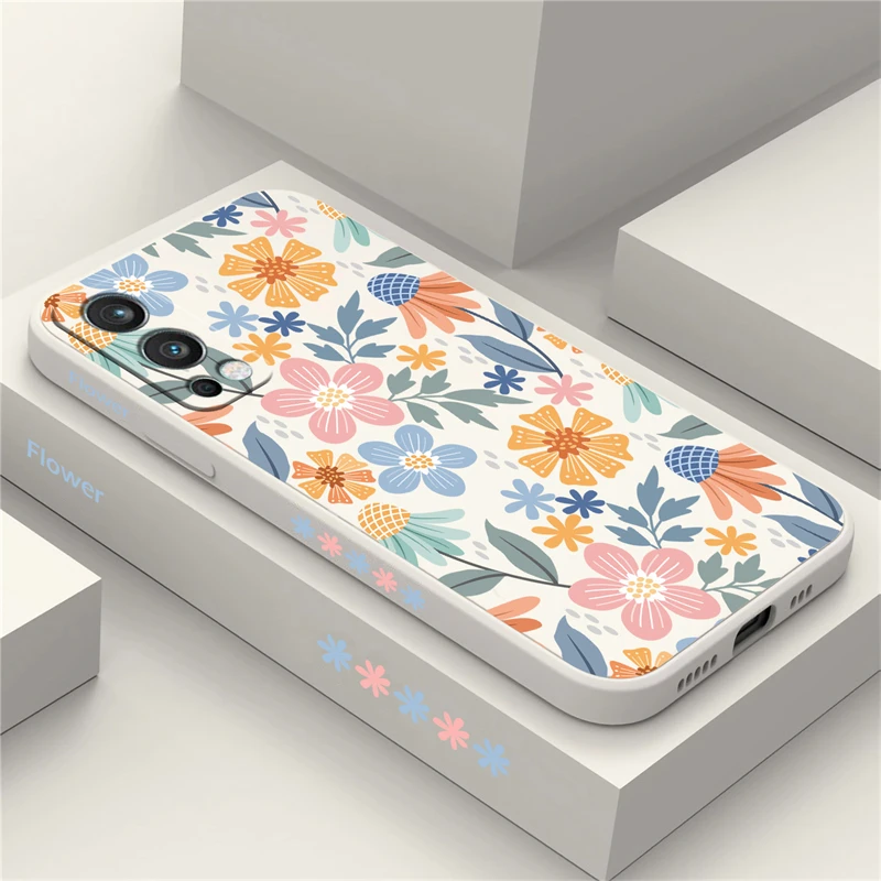 Vibrant Floral Art Shockproof Silicone Phone Case – Anti-Drop Soft Cover