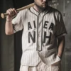 Bronson WWII Type Baseball Jersey Retro Style Men's Striped Sportswear Shirts 4
