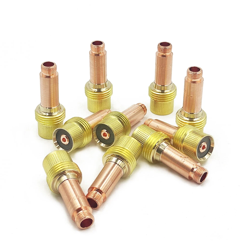 Welding torch 5/10Pcs 1.0/1.6/2.4/3.2/4.0mm TIG medium gas lens collet body 45V24-45V28 For TIG WP17/18/26 welding torch kit