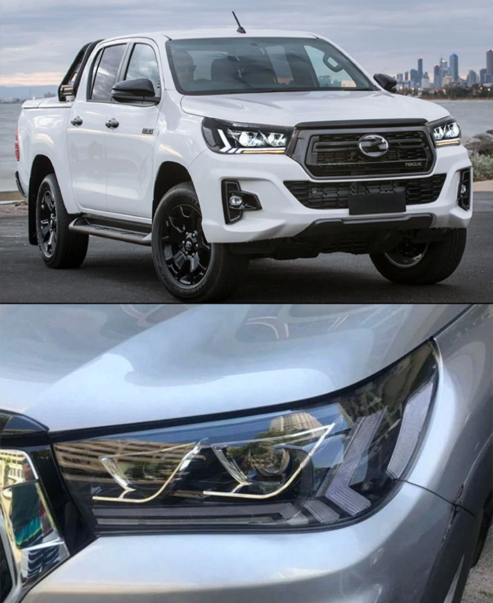 Car LED Headlight For Toyota Hilux 2015 2016 2017 2018 2019 Lens Light