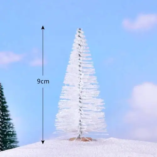 thumbnail image 1 of NUEVO 1 pieza de árbol de Navidad en miniatura, pequeño árbol de sisal artificial con nieve, paisaje arquitectónico, árboles para manualidades navideñas, decoración de mesa, 1 of 5
