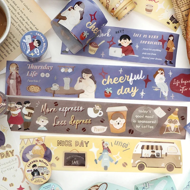 

10pcs/1lot Decorative Adhesive tapes Caramel Melody Masking Tapes DIY Scrapbooking Stickers 5M