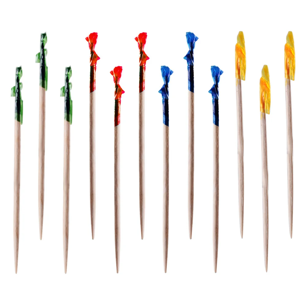 

Cocktail Picks Sticks Food Picks Colorful Head Design Cocktail Sticks Fruit Stick Flower Fruit Fork Cocktail Stick