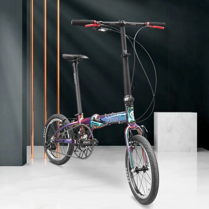 Folding Bicycle Aluminum 16 Inch Folding Bicycle 3/5 Speeds Adjustable Outdoor Bicycles