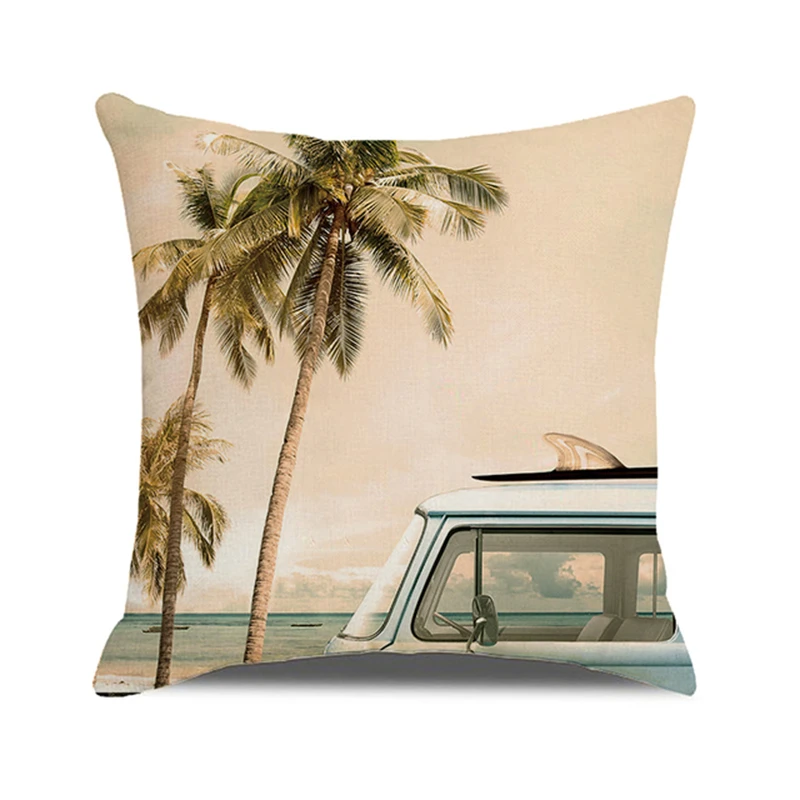 2022 Beach Pillowcase Shell Sea Thread Printing Cushion Cover Square Pillowcase Sofa Chair Linen Pillowcase Home Decor 45X45CM 