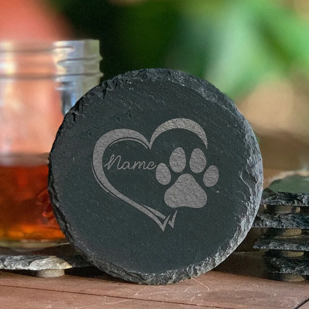 Personalized Pet Memorial Stone with Name Love Paw Print Carve Marker Plaque Tombstone