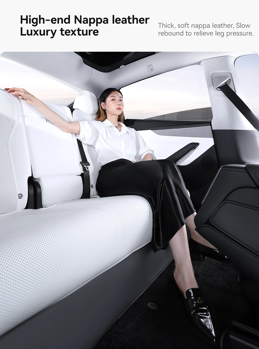 For Tesla Model Y 2025 Juniper Leather Trunk Mats Rear Seat Back Protector Pad F