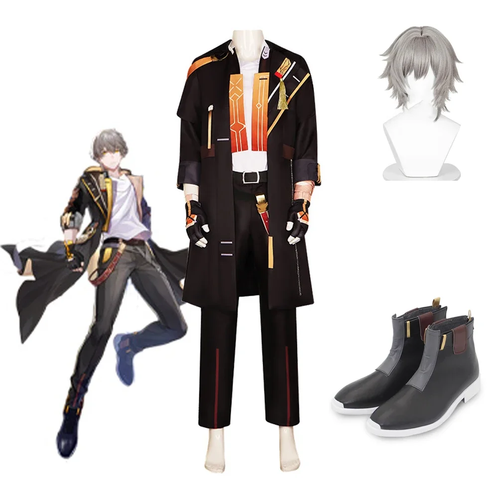 

Protagonist Trailblazer Cosplay Game Honkai Star Rail Costume Wigs Anime Men Uniform Suit Halloween Party Masquerade Costume Set