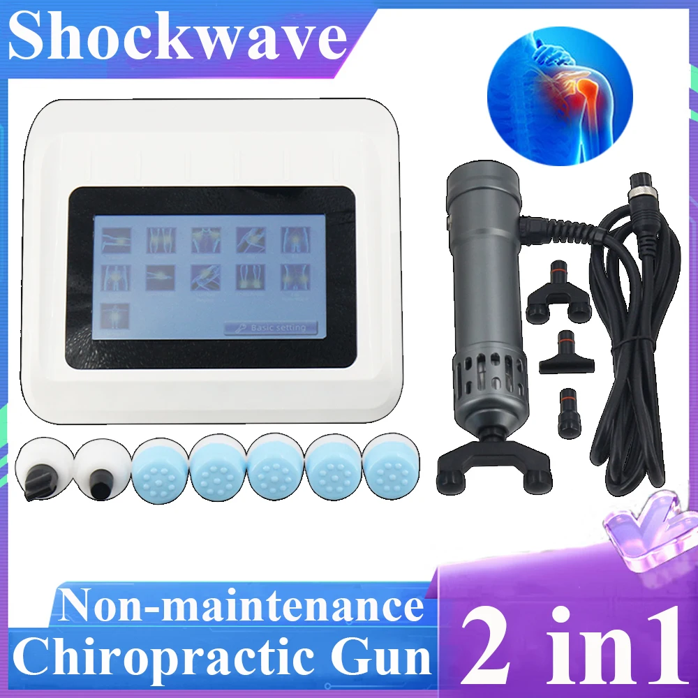 

Shockwave Chiropractic Gun 2 in 1 Extracorporeal Massager ED Treatment Pain For 2022 New Relief Shock Wave Therapy Machine