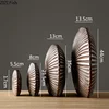 Resin Crafts Flower Arrangement Round Flower Vase Stripe Irregular Bumps Imitation Wood Texture Modern Home Decoration 6