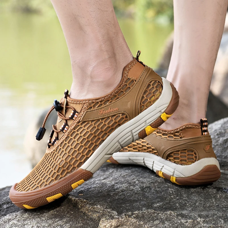 

2023 Men Casual Sneakers Breathable Mesh Shoes Mens Non-Slip Outdoor Hiking Shoes Mens Climbing Trekking Shoes Zapatos Hombre