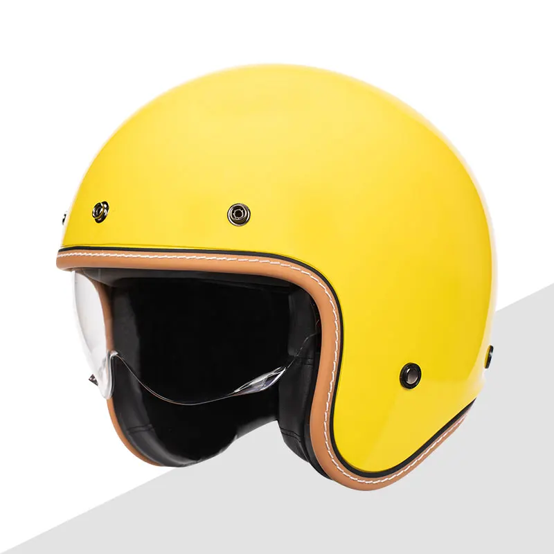 Ece Lemon Yellow Prezzo All'Ingrosso Moto Open Face Casco Retro 3/4 Casco Moto Jet Scooter Vesp Casco Retro Casque