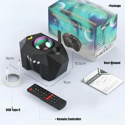 Aurora Starry Sky Nightlight with Bluetooth Speaker (Black)