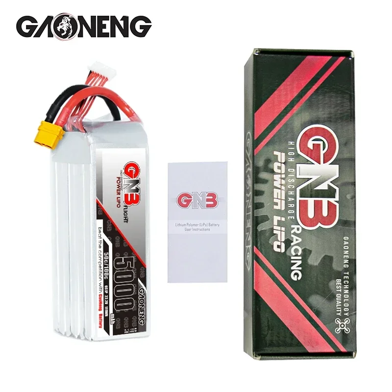 Max 100C GAONENG 11.1V/14.8V/22.2V 5000mAh 50C 3S1P/4S1P/6S1P Lipo Battery With XT60 Plug For FPV Drone RC Helicopter Car Boat 5