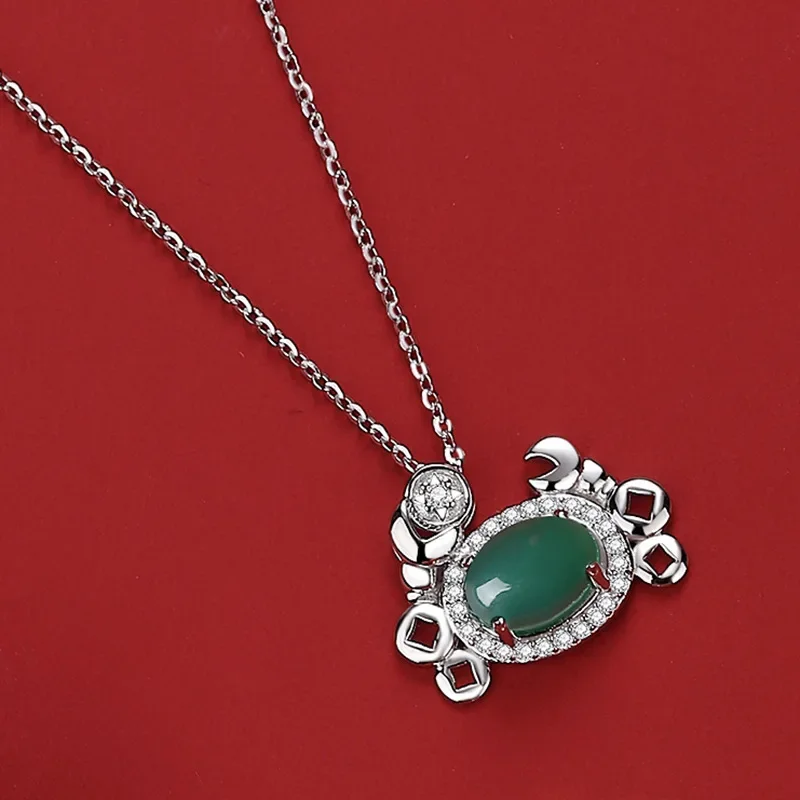 

S925 Sterling Silver 2024 New Necklace Fashionable Collarbone Chain Retro Light Luxury Lady Charm Valentine Pendant Jewelry Gift