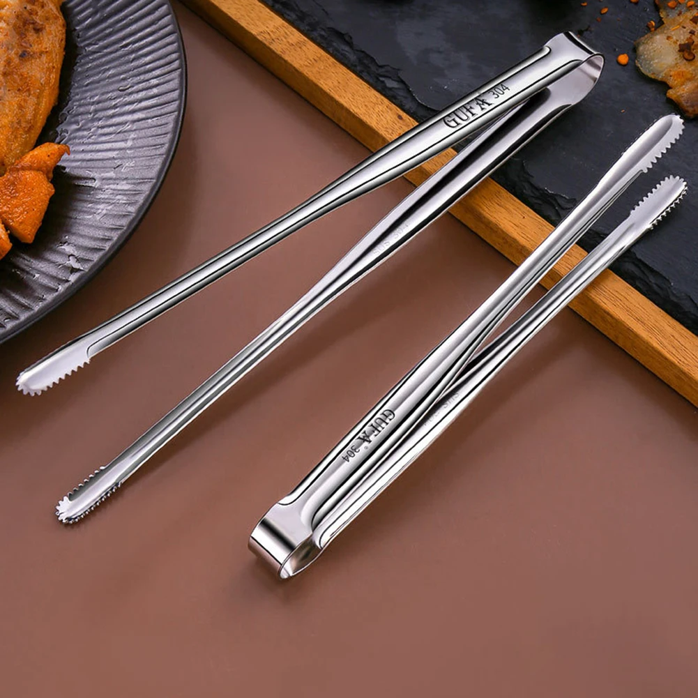 BBQ Tongs Stainless Steel Food Tongs Metal Cooking Tweezers Cooking Utensils for Salad Fish Steak Barbecue Buffet