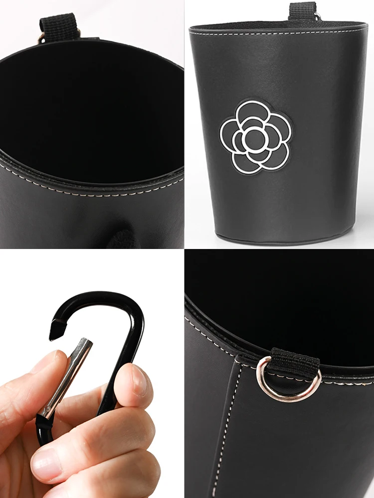 Cute Cartoon Flower Car Trash Bin Can for Back Seat Headrest Mini Auto Outlet Air Vent Organizer Rubbish Bag Garbage Storage,car trash can