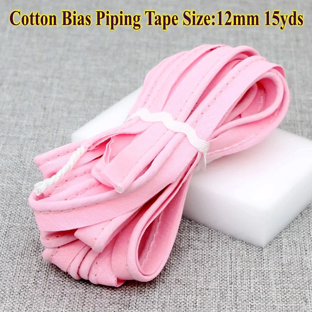 - cotton Bias Piping, Bias piping tape with cord, size:12mm,DIY making,sewing home textile bedding Piping tape