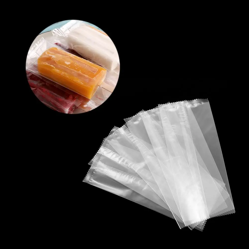 100PCS/lot Plastic Ice Pop Bag Disposable Transparent Popsicle Bags Fridge Frozen Ice Cream Storage Bags for Refrigerator