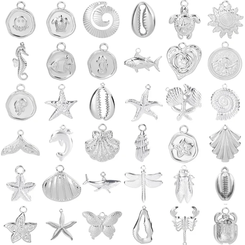 Breloques Poisson En Acier Inoxydable - Lot De 60 (2 Couleurs) - Pour Création Bijoux DIY, Collier, Bracelet