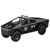 1:24 Tesla pickup police car High Simulation Diecast Metal Alloy Model car Sound Light Pull Back Collection Kids Toy Gifts 6