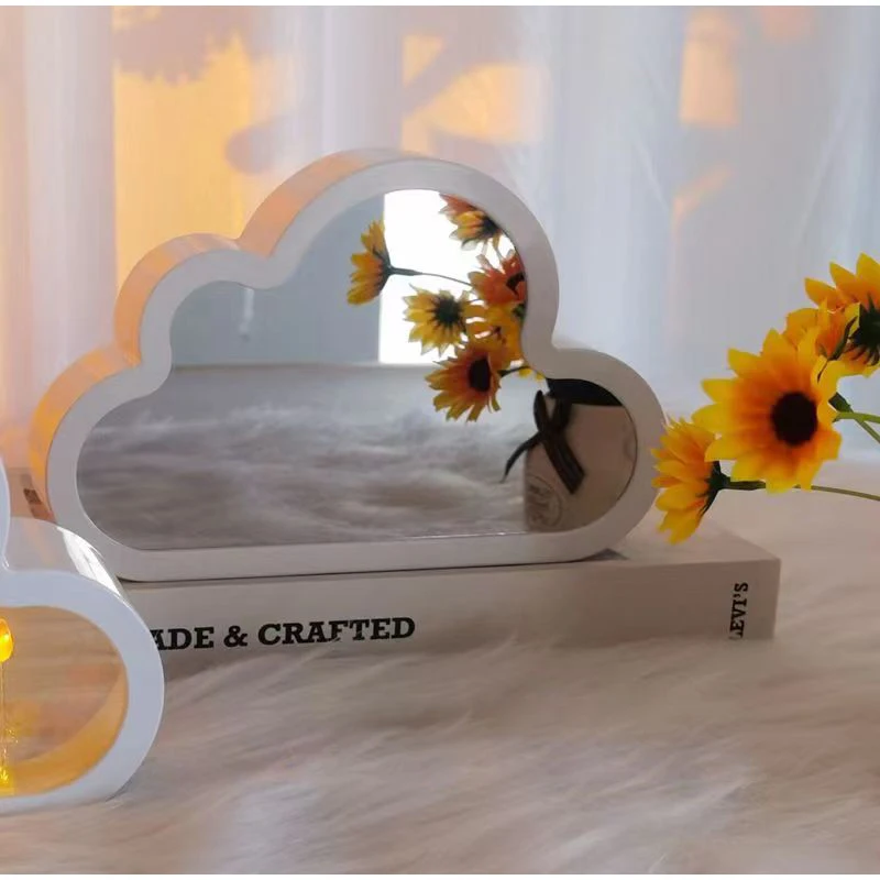 Bricolage fait main nuage tulipe miroir petite veilleuse INS fille coeur  salon =