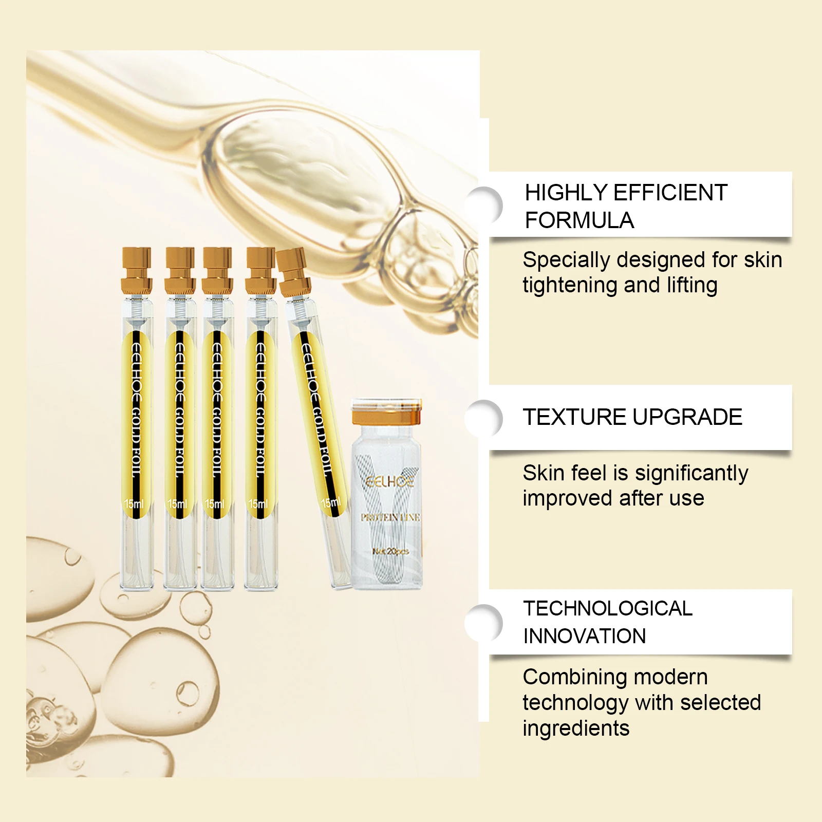 Protein Thread Lifting Set Fade Fine Lines Wrinkle Absorbable Protein Threads Collagen Face Filler Firming Moisturizing Serum 3