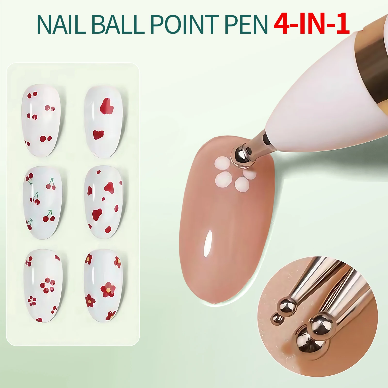 Nail Art Tools Nail Art Pen Nail Art Brush Rhinestone Picker Pen Rhinestone Picking Tool Nailpop 4-IN-1 Nail Art Dotting Pen in Ballpoint Pen Design Tiny Paint Brushes for Rhinestone Precision Tools for Manicure DIY