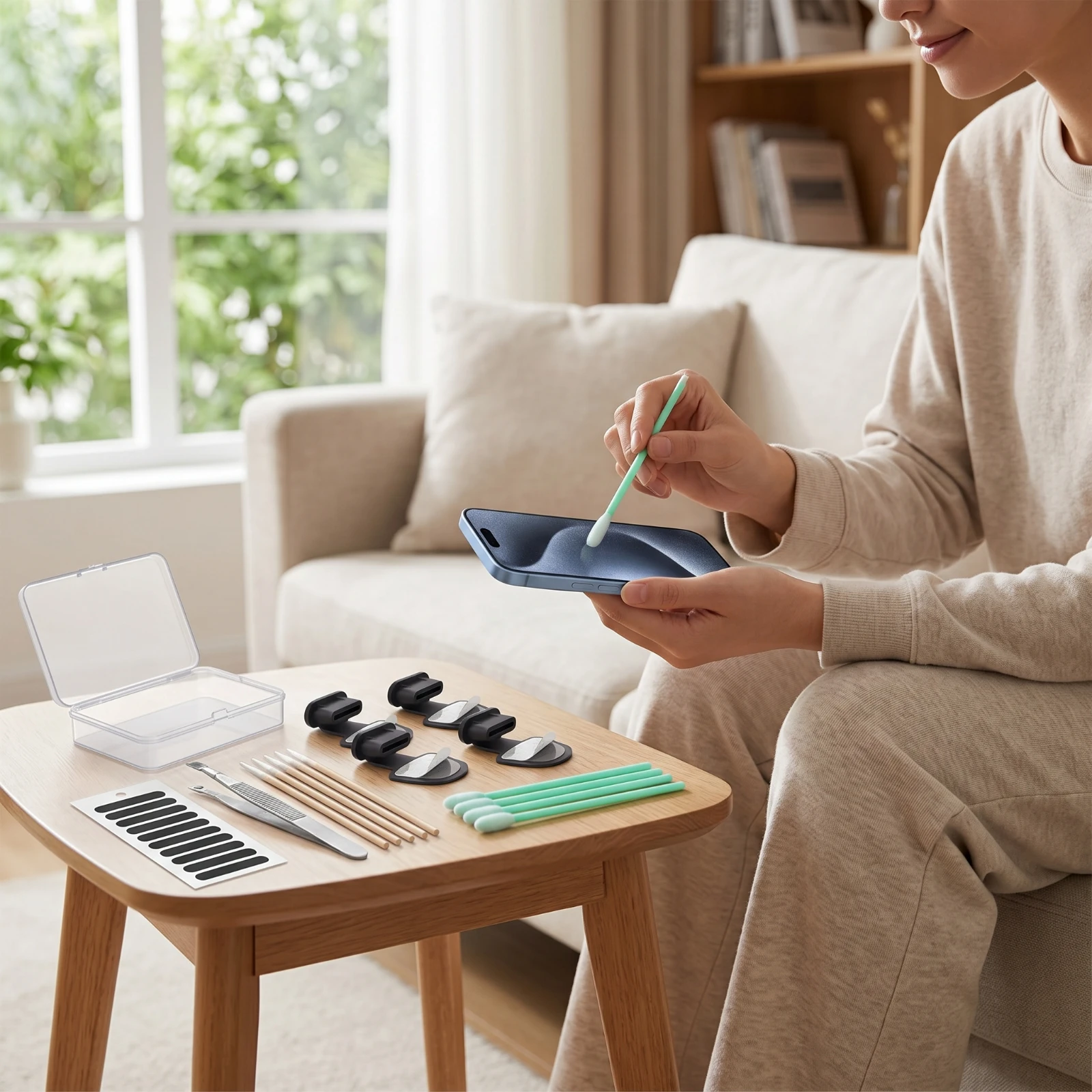 USB-C 먼지 방지 플러그 키트 실리콘 폰 청소 키트(보관함 포함) USB-C 먼지 방지 플러그 통근자를 위한 부드러운 보호 장치