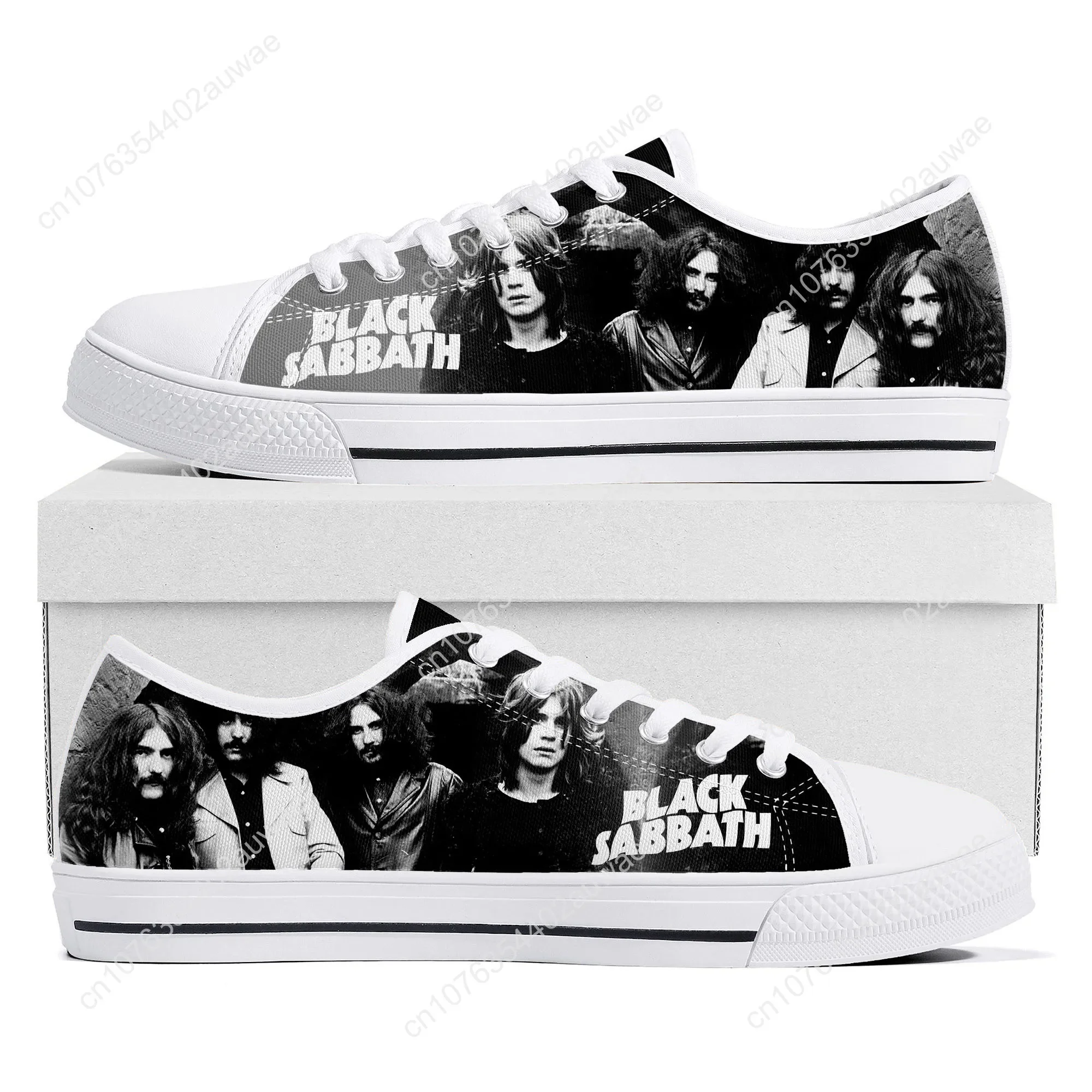 Black Heavy Metal Band Sabbath Low Top High Quality Sneakers Mens Women Teenager Canvas Sneaker Casual Couple Shoes Custom Shoes