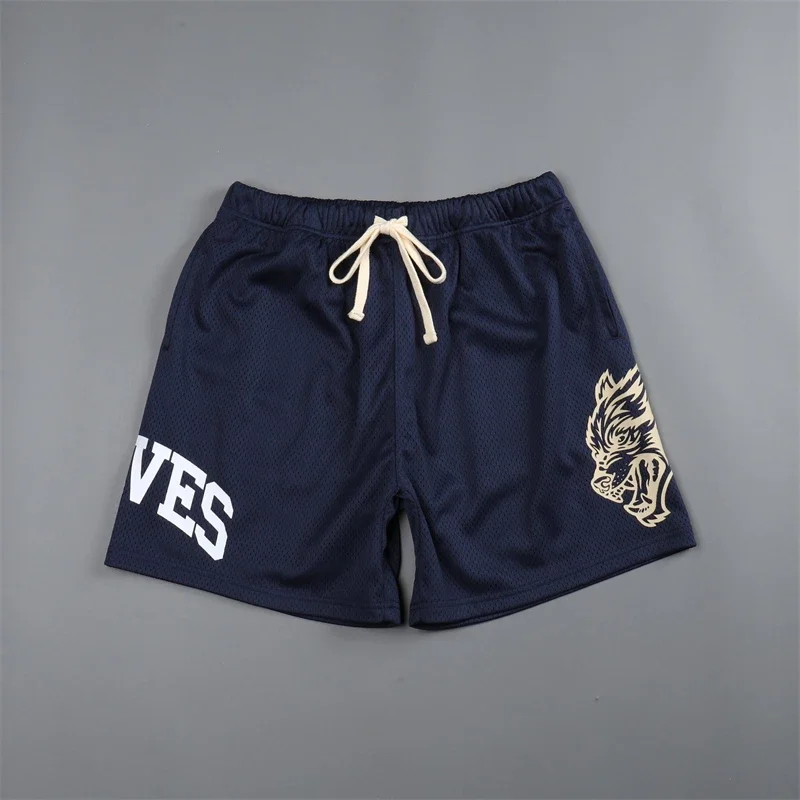 Summer New Men's Shorts Sports Casual Mesh Shorts Quick Drying Breathable Printed Outdoor Beach Pants Running Training Shorts
