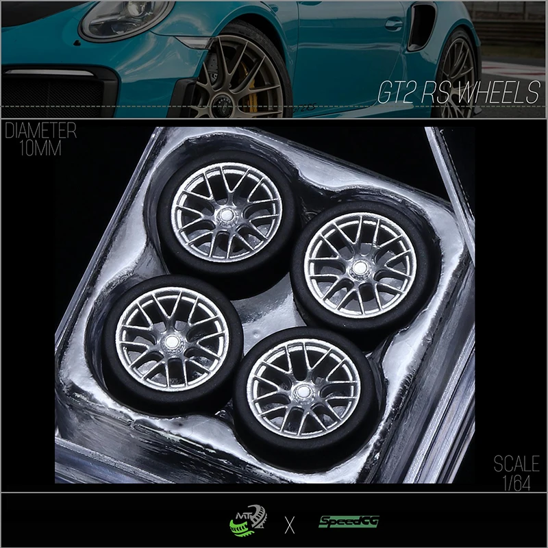 

SpeedCG 1/64 Model Car Wheels For Pors GT2RS Refitting Parts Diameter 10mm For Racing Vehicle Toys Luxury Parts Hotwheels Tomica