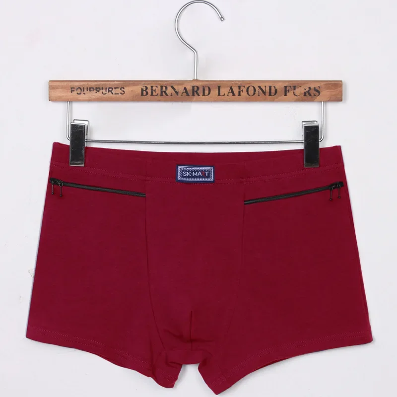 Men's Pockets Underwear Anti-theft Briefs Boxer Panties,two Zippers Pockets Cotton Underpants,mens Boxers Briefs,booty shorts 4