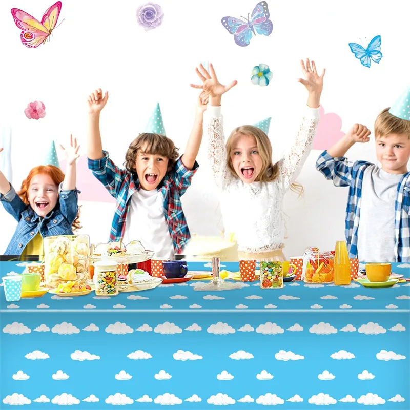 Ocean Wave Plastic tablecloth Blue Beach Pool theme Birthday Party supplies pe tablecloth size 137*274cm