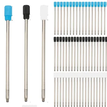 5/10/20/50 PCS 70mm Crystal Pen Refill Short Leads Blue Black Metal Pen Ballpoint Pen Refill School Supplies Office Stationery