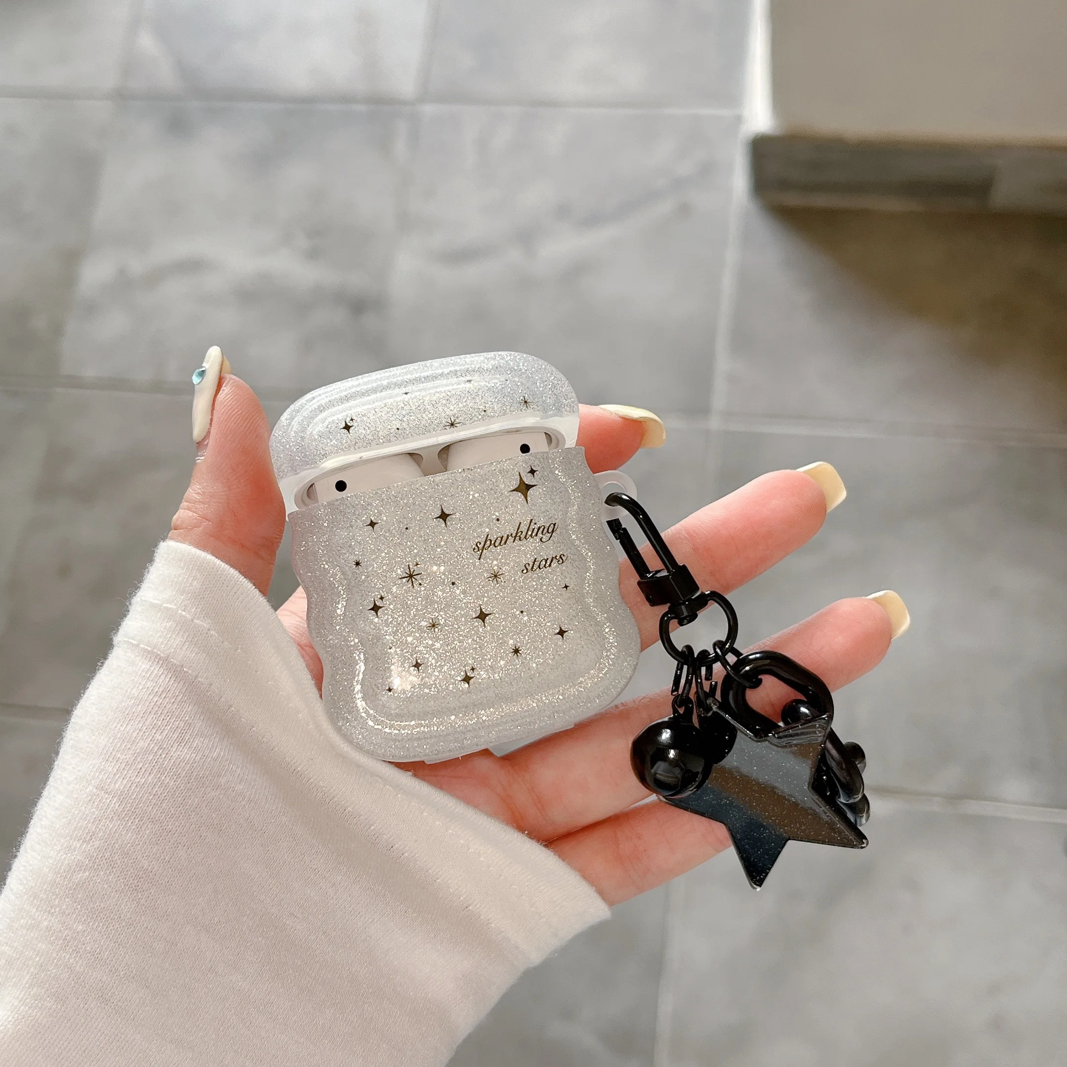 Custodia Morbida Per Cuffie Glitter Star Di Lusso Per Airpods 1 2 Custodia Protettiva Per Auricolari Airpods Pro Custodia Per Cuffie Wireless Ciondolo