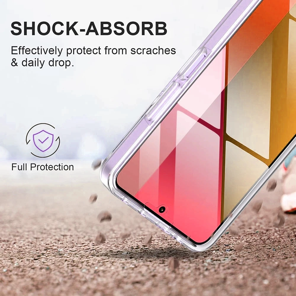 Ultimate 360 Full Body Shockproof Hybrid Case - Enhanced Protection with Clear Silicone and Hard PC Shell