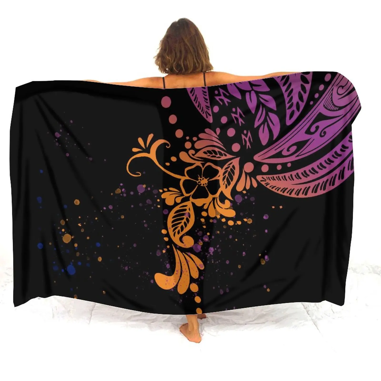 Hawaii Resort Seaside Ladies Sarong Polynesian Floral Print Art Bikini Wrap Frangivento Elegante Sarong 2024 Nuovo Cappotto