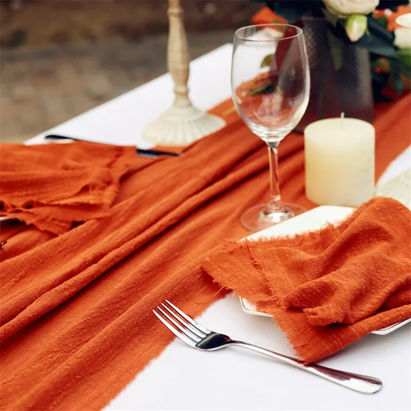 Washable 10 Pcs/lot Wedding 40cm*40cm Dusty Pink Green Ivory Cotton Cheesecloth Gauze Table Napkin Linen Napkins