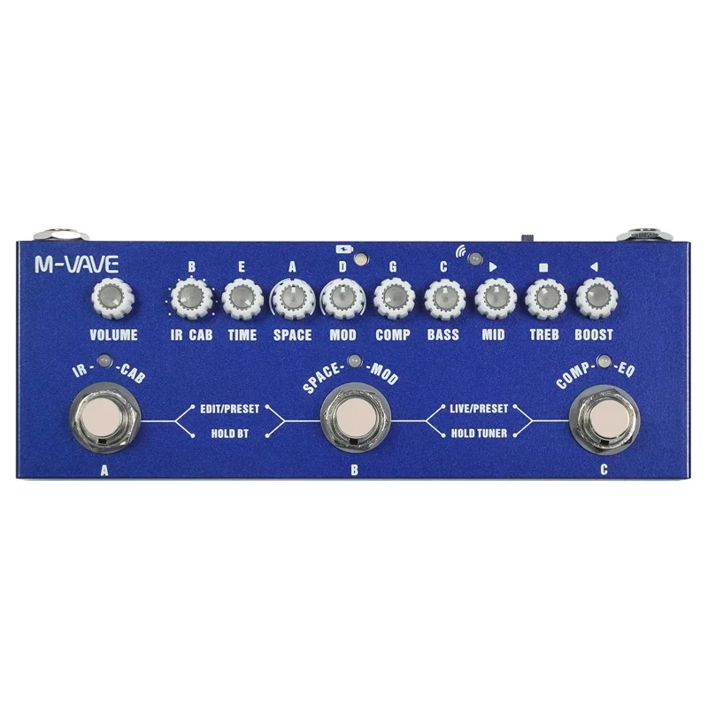 Guitar Pedal M-vave Cube BABY Multi Effects Pedal for Electric Guitar/Bass/Acoustic Guitar 8 IR Cabinets Simulation M-vave Rechargeable Pedal