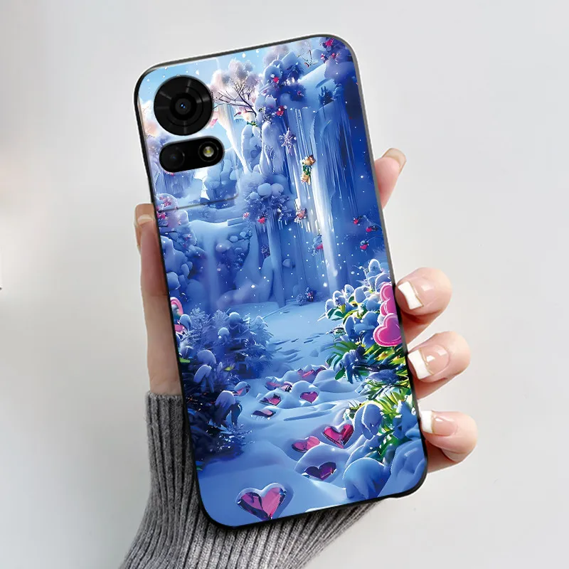 Cute Cartoon Soft Silicone Protective Phone Case - Black