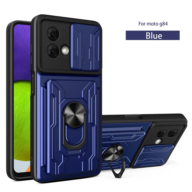 Per Motorola Moto G84 5G Custodia Slide Camera Protect Armor Stand Custodia Per Telefono Per Moto G84 G 84 5 Gxt2347 Cover Posteriore