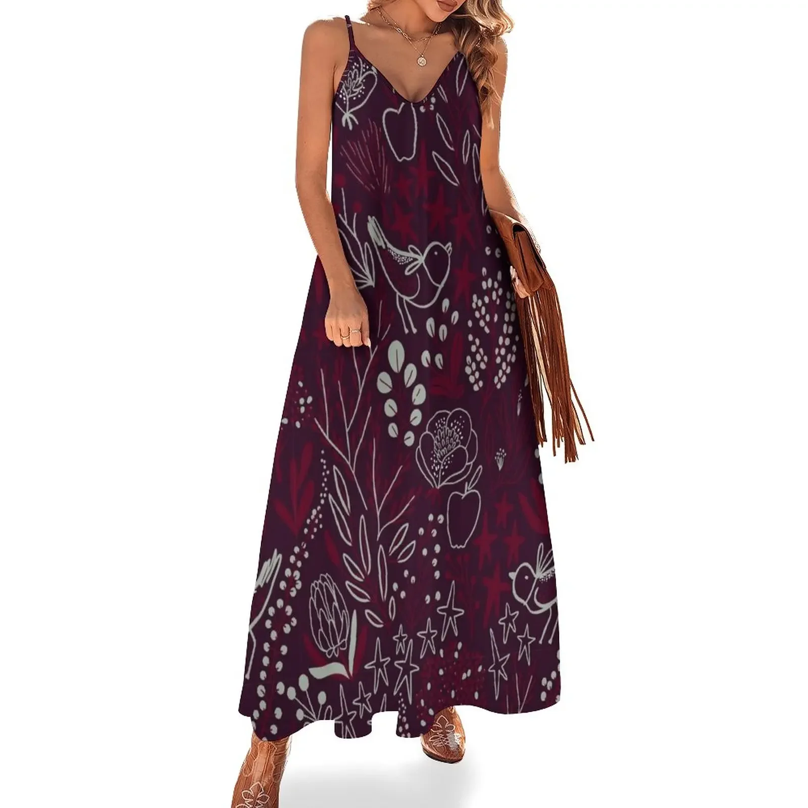 

Burgundian winter Sleeveless Dress Women's dresses Dress for pregnant women Long veiled dresses