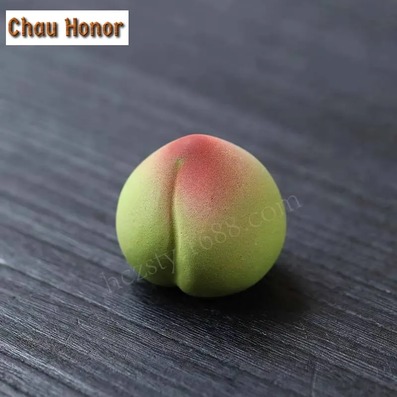 2pc Creativity Longevity Peach Statue Model Ornaments Yixing Purple Clay Tea Pet Figurine Crafts Chinese Lucky Teaset Decoration