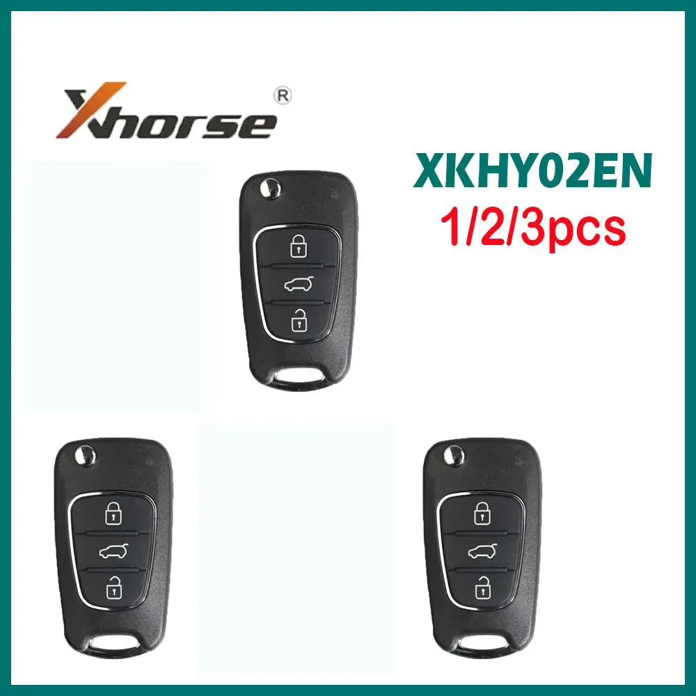 

1/2/3pcs Xhorse XKHY02EN Wire Car Remote Key for Hyundai Flip 3 Button Remote Control Key for VVDI MINI Key Tool English Version