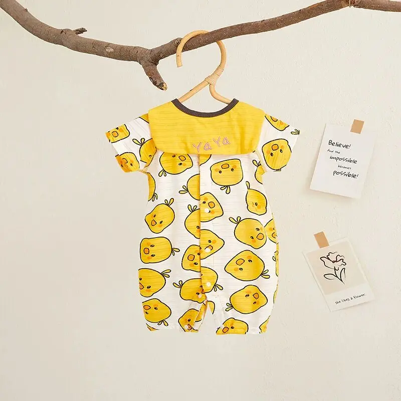 Summer Short sleeve Print Jumpsuit Baby Boy Clothes Set Newborn Girl Overalls Unisex Pajamas Costume S-M-L Cotton