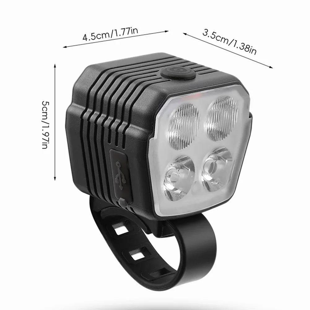 1Pc Bicycle Head Light Type-C Rechargeable MTB Bikes Highlight Horn Front Light Cycling Accessories for Night Riding Safety